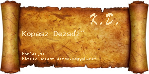 Kopasz Dezső névjegykártya