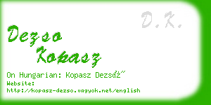 dezso kopasz business card